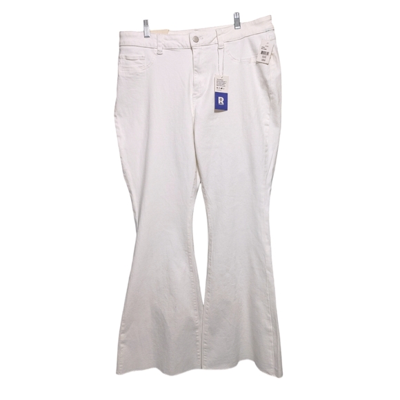 DL1961 Bridget Boot White Raw Hem High Waist Jeans Womens Plus Size 18W NWT - Picture 7 of 14